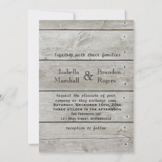 Rustic Wedding nodigt tijd uit om Champagne te Dri Kaart (Achterkant)