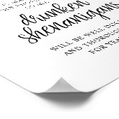 Rustic Wedding Open Bar, Drunken Shenanigans Poster (Hoek)
