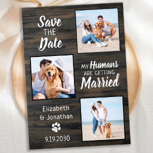 Rustic Wedding Pet Photo Dog Save the Date