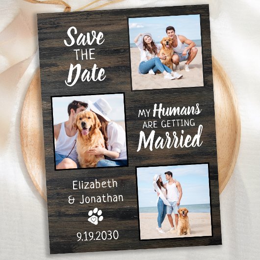Rustic Wedding Pet Photo Dog Save the Date