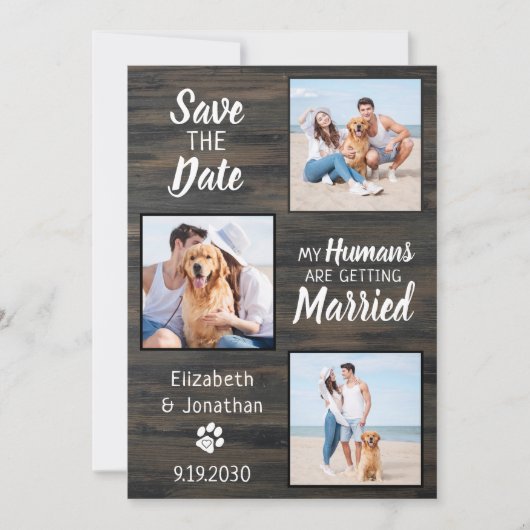 Rustic Wedding Pet Photo Dog Save the Date (Voorkant)