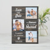 Rustic Wedding Pet Photo Dog Save the Date (Staand voorkant)