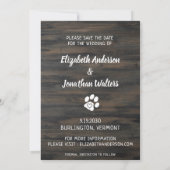 Rustic Wedding Pet Photo Dog Save the Date (Achterkant)