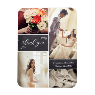 Rustic Wedding Photo collage-bordblokken Magneet