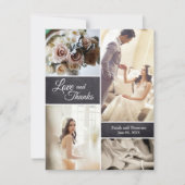 Rustic Wedding Photo Collage Love Aankondiging (Voorkant)