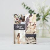 Rustic Wedding Photo Collage Love Aankondiging (Staand voorkant)