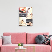 Rustic Wedding Photo Collage Love script Canvas Afdruk (Insitu (Woonkamer))