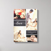 Rustic Wedding Photo Collage Love script Canvas Afdruk (Voorkant)