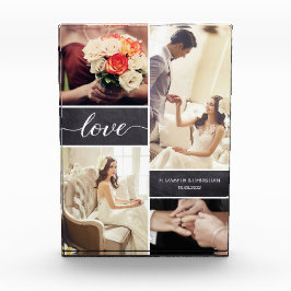 Rustic Wedding Photo Collage Love script Fotoblokken