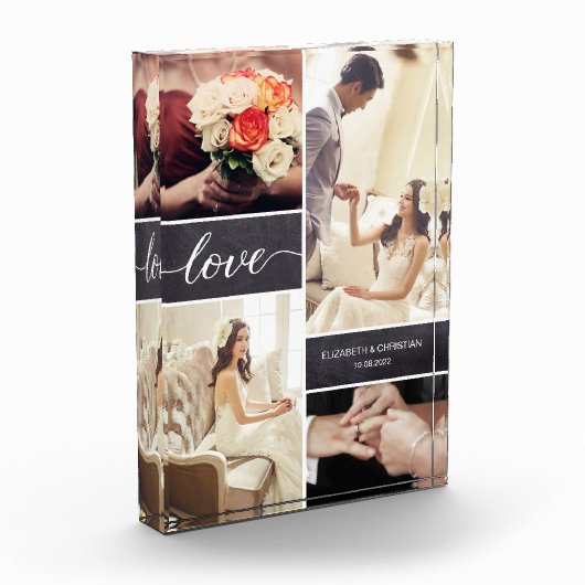 Rustic Wedding Photo Collage Love script Fotoblokken (Links)
