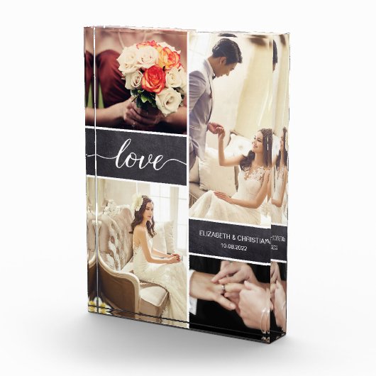 Rustic Wedding Photo Collage Love script Fotoblokken (Rechts)