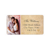  Rustic Wedding Photo Return Address Etiket (Voorkant)