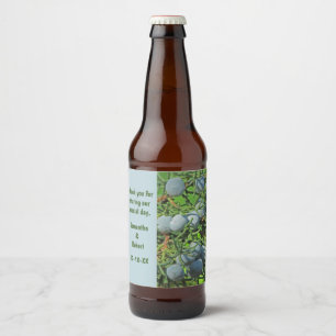 Rustic Wedding Pine Branch Berries Hartelijk dank Bier Etiket