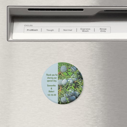 Rustic Wedding Pine Tree Berries Guest Hartelijk d Magneet (Insitu (Vaatwasser))