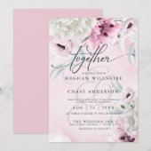 Rustic Wedding Pink Floral Kaart (Voorkant / Achterkant)