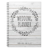 Rustic Wedding Planner Wood en Wreath Notitieboek (Voorkant)