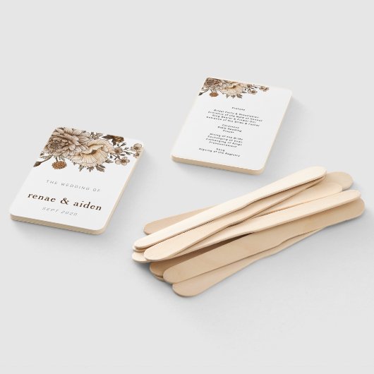 Rustic Wedding Program, Boho Woodland Handwaaier (Niet-gemonteerd)