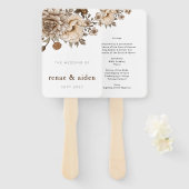 Rustic Wedding Program, Boho Woodland Handwaaier (Voorkant en achterkant)