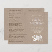 Rustic Wedding Program Order of Service Kraft Kijk (Voorkant / Achterkant)