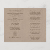 Rustic Wedding Program Order of Service Kraft Kijk (Achterkant)
