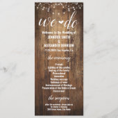 Rustic Wedding Program Programmakaart (Voorkant)