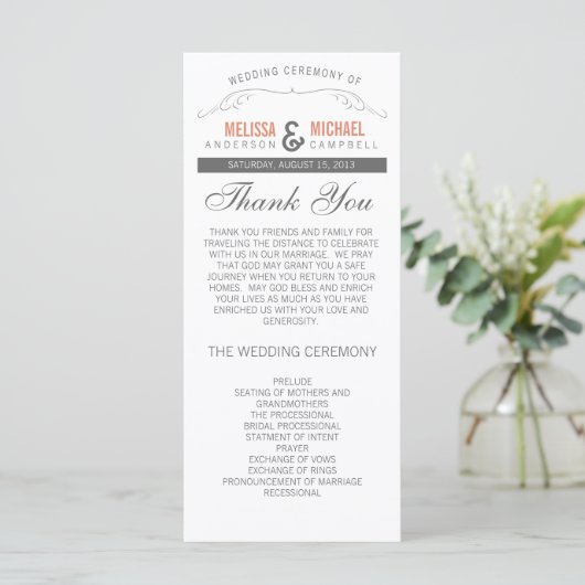 Rustic Wedding Program Programmakaart (Staand voorkant)