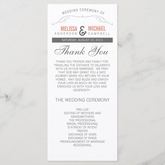 Rustic Wedding Program Programmakaart (Voorkant)