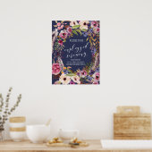 Rustic Wedding Program Wedding Party Sign Poster (Keuken)