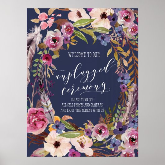 Rustic Wedding Program Wedding Party Sign Poster (Voorkant)