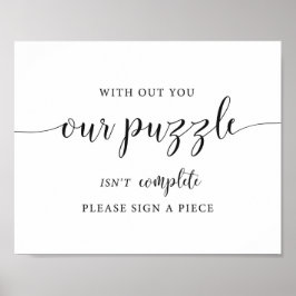 Rustic Wedding Puzzle Guest Book Sign Poster