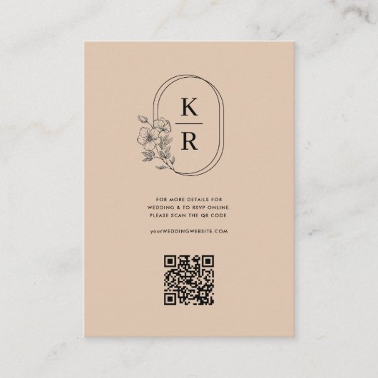 Rustic Wedding QR Code Scan Foto Bijlage Kaart (Voorkant)