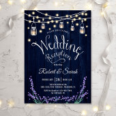Rustic Wedding Reception - Blue Wood Lavender Kaart
