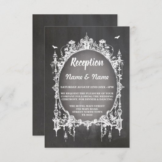 Rustic Wedding Reception Cards Gothic Lijst Informatiekaartje (Voorkant / Achterkant)
