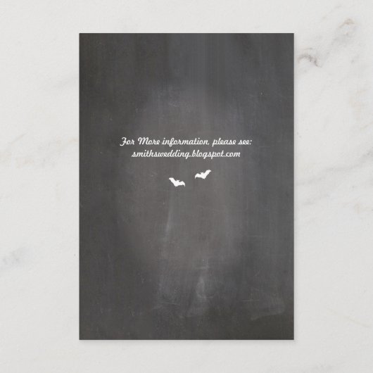 Rustic Wedding Reception Cards Gothic Lijst Informatiekaartje (Achterkant)