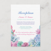 Rustic Wedding Reception Cards Pastels Succulents Informatiekaartje (Voorkant)
