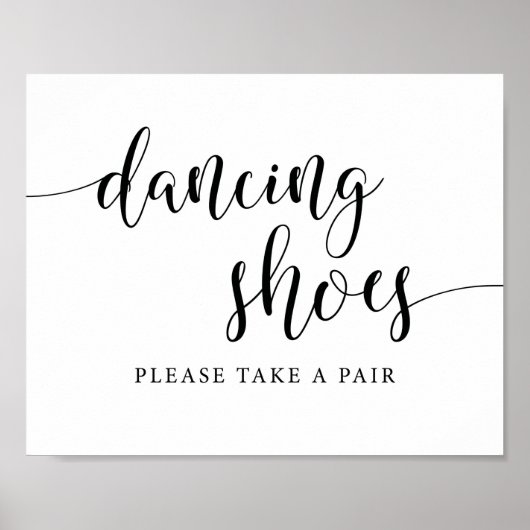 Rustic Wedding Reception Dansende Shoes Sign Poster (Voorkant)
