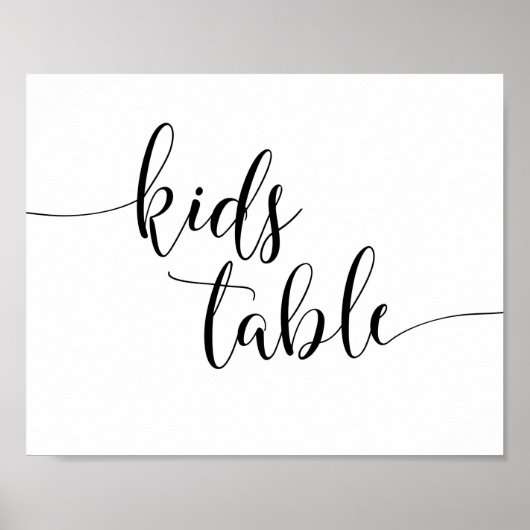 Rustic Wedding Reception Kinder Table Sign Poster (Voorkant)