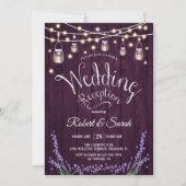 Rustic Wedding Reception - Paarse Wood Lavender Kaart (Voorkant)