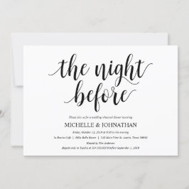 Rustic Wedding Rehearsal Dinner, Black and White Kaart