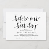 Rustic Wedding Rehearsal Dinner, Black and White Kaart (Voorkant)