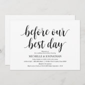 Rustic Wedding Rehearsal Dinner, Black and White Kaart (Voorkant / Achterkant)