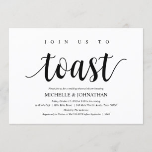 Rustic Wedding Rehearsal Dinner, Black and White Kaart