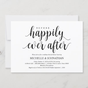 Rustic Wedding Rehearsal Dinner, Black and White Kaart