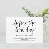 Rustic Wedding Rehearsal Dinner, Black and White Kaart (Staand voorkant)