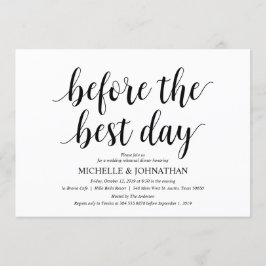 Rustic Wedding Rehearsal Dinner, Black and White Kaart