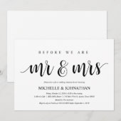 Rustic Wedding Rehearsal Dinner, Black and White Kaart (Voorkant / Achterkant)