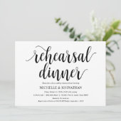 Rustic Wedding Rehearsal Dinner Invitation Card Kaart (Staand voorkant)