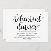 Rustic Wedding Rehearsal Dinner Invitation Card Kaart (Voorkant / Achterkant)
