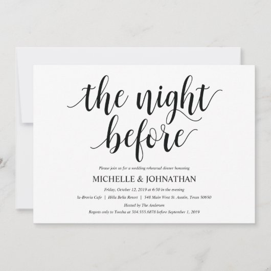 Rustic Wedding Rehearsal Dinner Invitation Card Kaart (Voorkant)