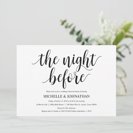 Rustic Wedding Rehearsal Dinner Invitation Card Kaart (Staand voorkant)